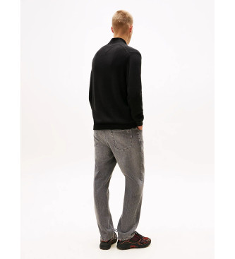 Tommy Jeans Klassieke slim fit trui met zwarte perkins kraag