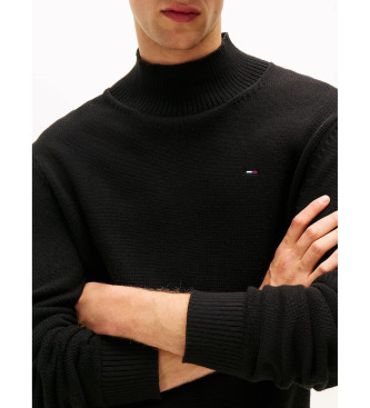 Tommy Jeans Klassieke slim fit trui met zwarte perkins kraag