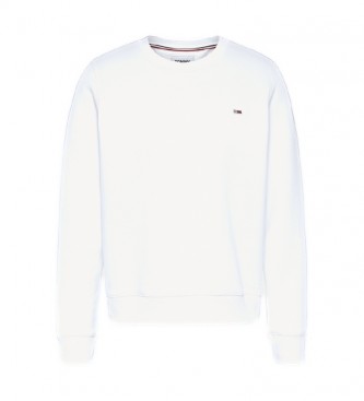 Tommy Jeans Pullover Regular Fleece C hals Hvid 