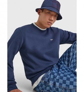 Tommy Jeans Fleece-trja i marinbl