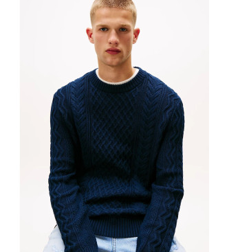 Tommy Jeans Marine Gevlochten Trui