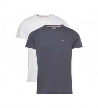 Tommy Jeans Confezione da 2 magliette Essential slim fit grigio, nero