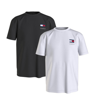 Tommy Jeans Frpackning med 2 tunna T-shirts med logotyp vit, svart