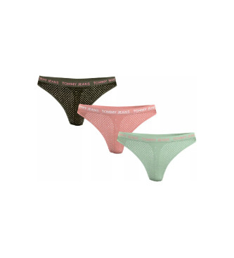 Tommy Jeans Pack of 3 Essential High Waist G-strings green, pink