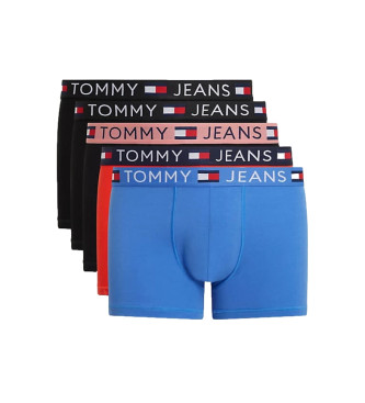 Tommy Jeans 5er-Pack Boxershorts in Blau, Rot und Marineblau