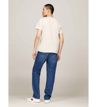 Tommy Jeans Zestaw dwóch bardzo wąskich T-shirtów z dzianiny biały, beżowy
