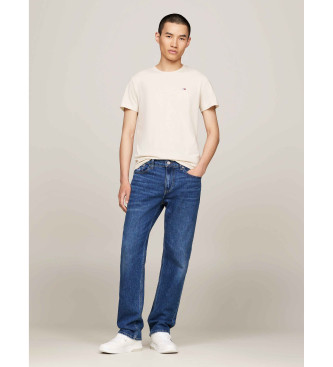 Tommy Jeans Conjunto de duas T-shirts de malha extrafina branca, bege
