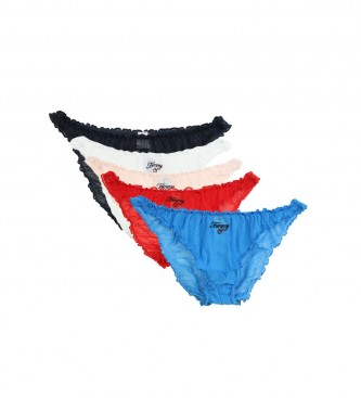 Tommy Jeans Pack of 5 lace panties blue, navy, white, red, nude, red, nude