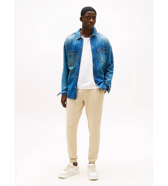 Tommy Jeans Jogger trousers with elasticated hem and beige slim cut