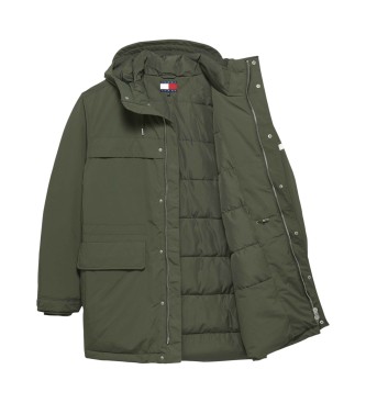 Tommy Jeans Vid parkas med grn vattenavvisande yta