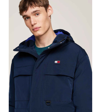 Tommy Jeans Parka in tela con imbottitura in piuma blu scuro