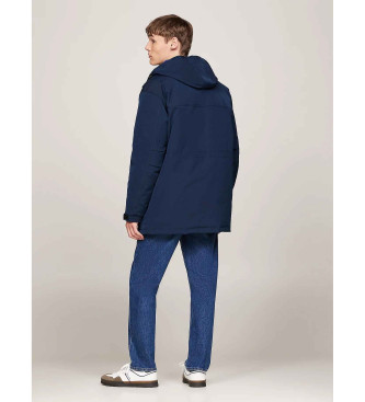 Tommy Jeans Parka en toile avec garniture en duvet bleu marine