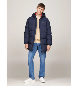 Tommy Jeans Parka casual para baixo com capuz azul-marinho