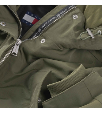 Tommy Jeans Parka techniczna puchowa zielona