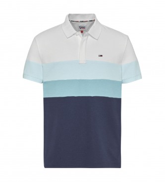 Tommy Jeans Polo color block bianca, blu
