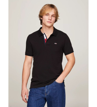 Tommy Jeans Koszulka polo z czystej bawełny w czarnym kolorze slim fit