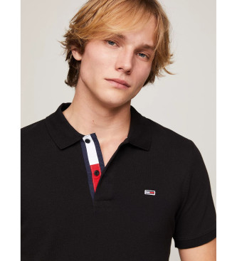 Tommy Jeans Polo en pur coton noir, coupe slim