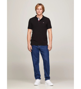 Tommy Jeans Puur katoenen polo in zwart slim fit