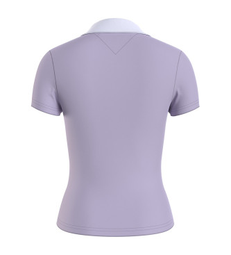 Tommy Jeans Polo Slim Contrast lilas