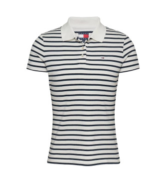 Tommy Jeans Polo slim essentiel blanc, marine