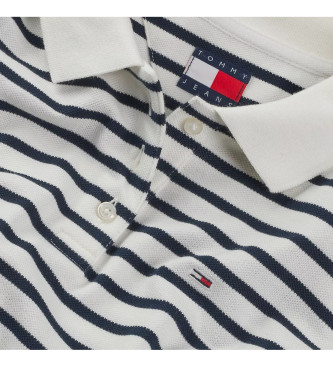 Tommy Jeans Polo slim essentiel blanc, marine