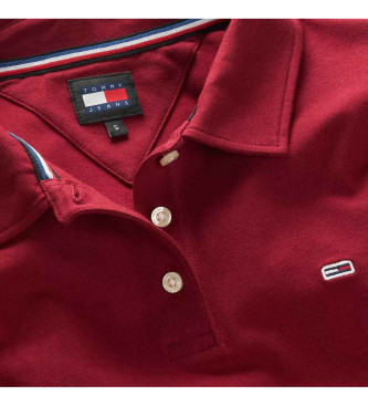 Tommy Jeans Polo Slim Essential maroon