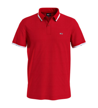 Tommy Jeans Poloshirt Einfarbig rot