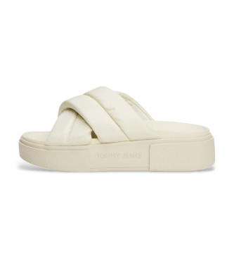 Tommy Jeans Sandlias de plataforma acolchoadas bege com tiras