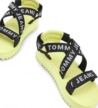 Tommy Jeans Sandales à plateforme avec lanières tressées jaune, noir