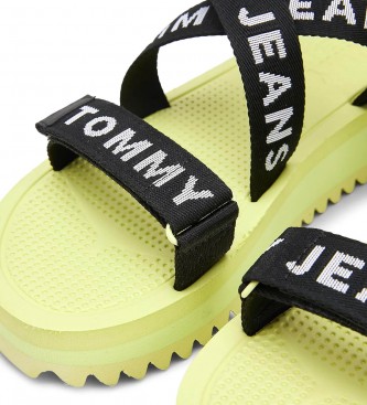 Tommy Jeans Sandales à plateforme avec lanières tressées jaune, noir