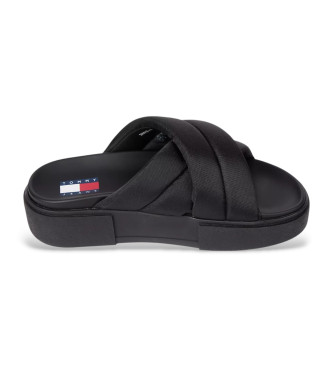 Tommy Jeans Sandals with platform and padded straps black