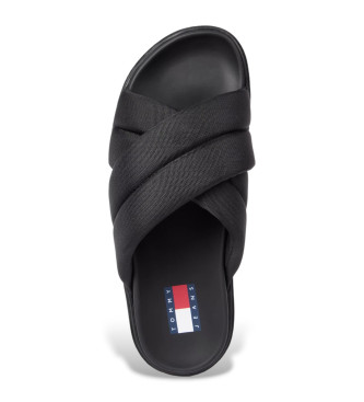 Tommy Jeans Sandals with platform and padded straps black