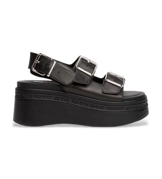 Tommy Jeans Sandales  semelles compenses noires