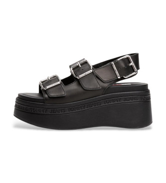 Tommy Jeans Sandales  semelles compenses noires
