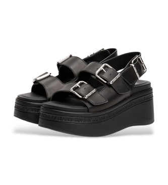 Tommy Jeans Sandales  semelles compenses noires