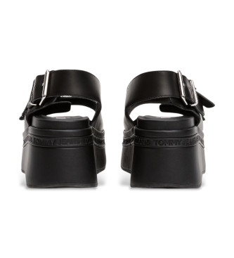 Tommy Jeans Sandales  semelles compenses noires