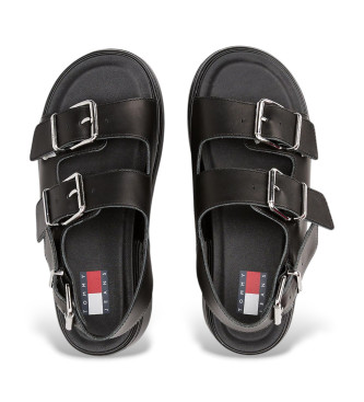 Tommy Jeans Sandales  semelles compenses noires