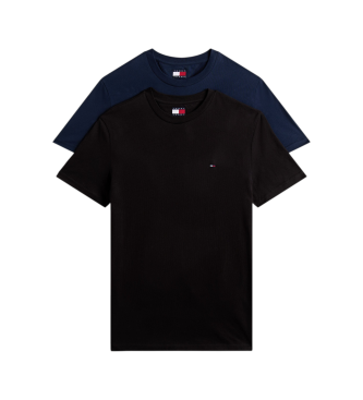 Tommy Jeans S�t med 2 ekstra tynde strikkede T-shirts navy, sort