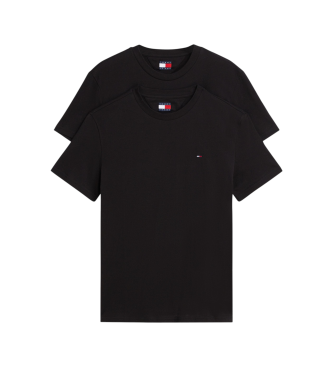 Tommy Jeans Set di 2 magliette nere extra slim in maglia