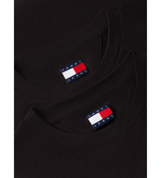 Tommy Jeans Set di 2 magliette nere extra slim in maglia