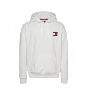 Tommy Jeans Sweatshirt med huva, dragsko och vit logotyp