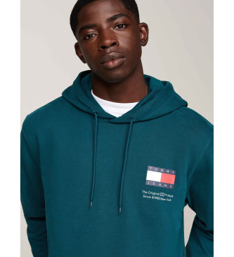 Tommy Jeans Sweatshirt com capuz, cordo e logtipo verde