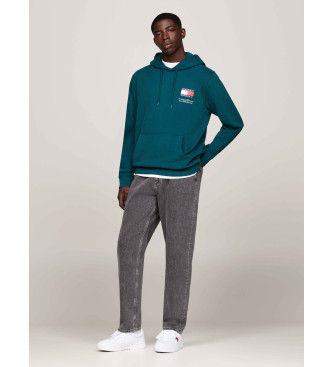 Tommy Jeans Sweatshirt com capuz, cordo e logtipo verde