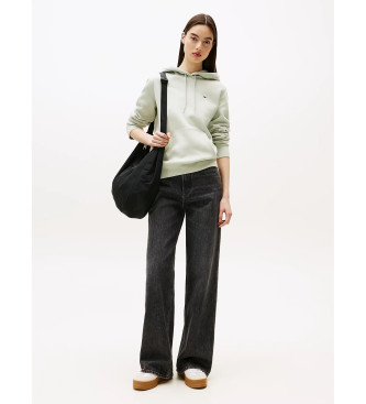 Tommy Jeans Sweatshirt mit Kapuze, Kordelzug und grnem Logo