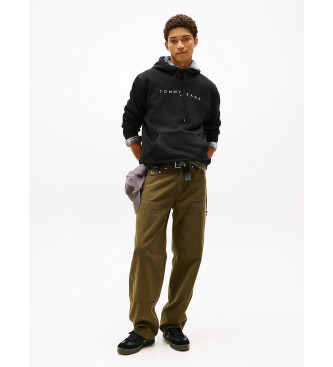 Tommy Jeans Sweatshirt com capuz e bolso canguru preto