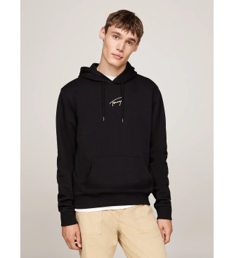 Tommy Jeans Sweatshirt med htte og karakteristisk sort guld-logo