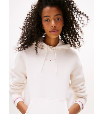 Tommy Jeans Felpa con cappuccio con logo lineare bianco