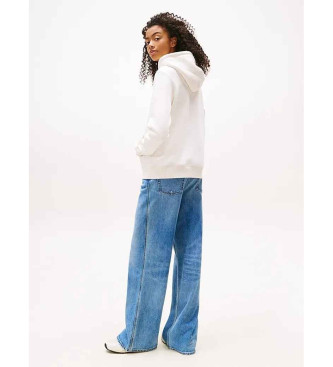 Tommy Jeans Mikina s kapuco z belim linearnim logotipom
