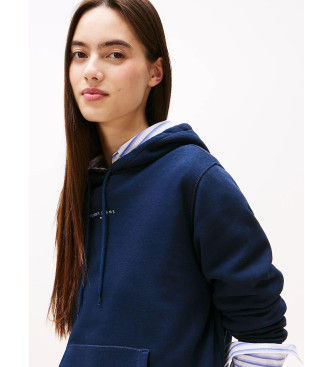 Tommy Jeans Felpa con cappuccio con logo lineare blu navy