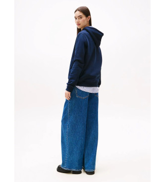 Tommy Jeans Felpa con cappuccio con logo lineare blu navy